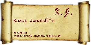 Kazai Jonatán névjegykártya